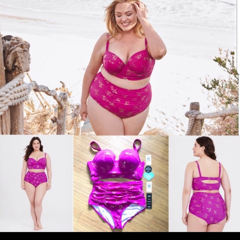 TORRID Pink Unicorn Pegasus Bikini Set 12